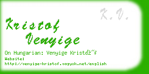 kristof venyige business card